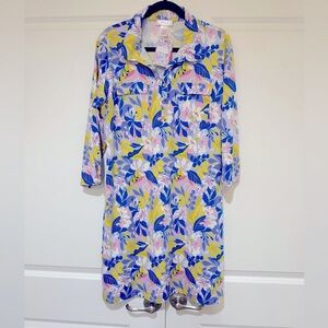 Stella Parker Collection SPF 50 NWT L Tropical Floral Print 3/4 Sleeve